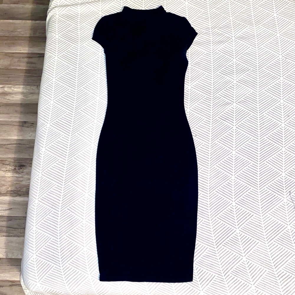 Mock Neck Midi Dress